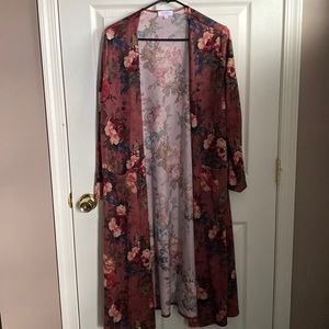 LuLaRoe Sarah Dusty Rose Floral Cardigan Size Medium Never Worn